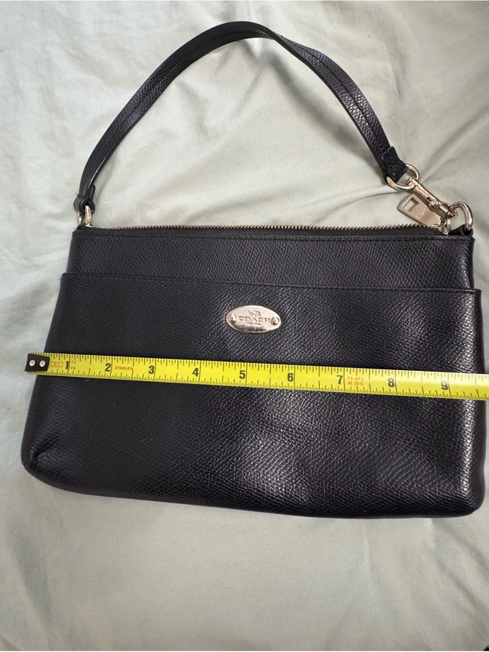Coach Black Leather Wristlet Clutch